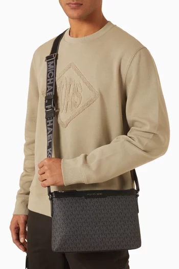 Hudson Messenger Bag in Signature Logo Canvas