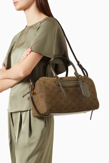 Medium Jet Set Travel Duffel Crossbody Bag in Suede
