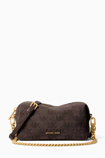 Small Bryant Logo-embossed Convertible Crossbody Bag in Suede