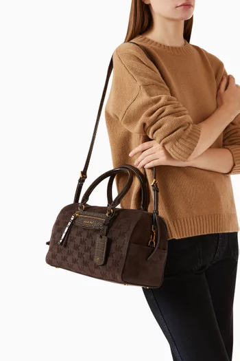 Medium Jet Set Travel Duffel Crossbody Bag in Suede