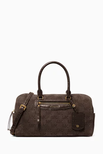 Medium Jet Set Travel Duffel Crossbody Bag in Suede