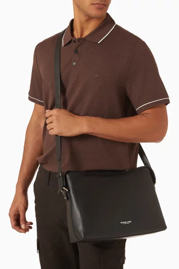 Zip Hobo Crossbody Bag in Leather