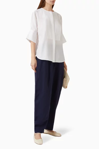 Bib-front Oversized Shirt in Cotton
