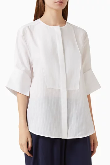 Bib-front Oversized Shirt in Cotton