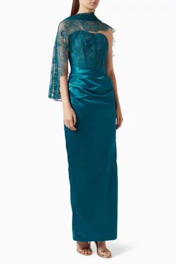 Evangelista Lace-scarf Dress