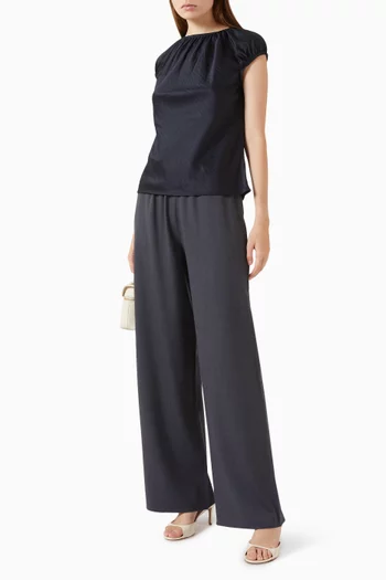 Gathered Top in Crinkled Satin