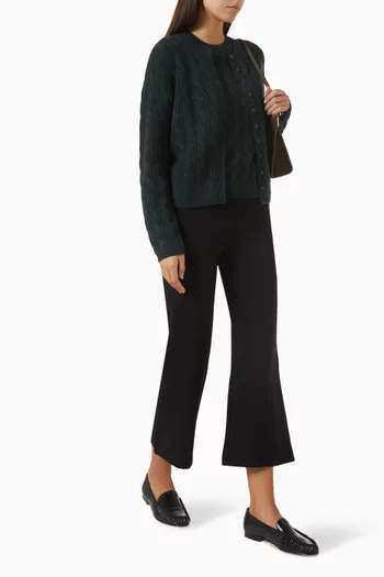 High-rise Flared Pants in Rayon-blend Jersey
