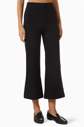 High-rise Flared Pants in Rayon-blend Jersey