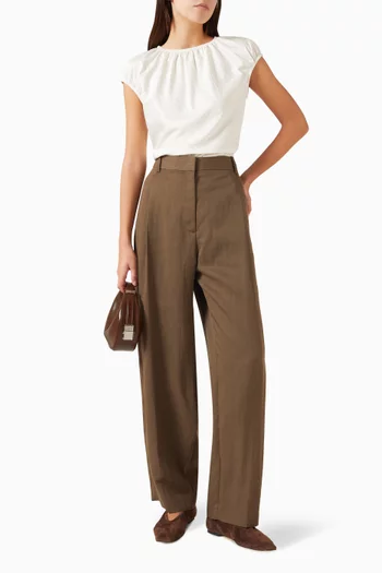 Fluid Pleated Straight-leg Pants