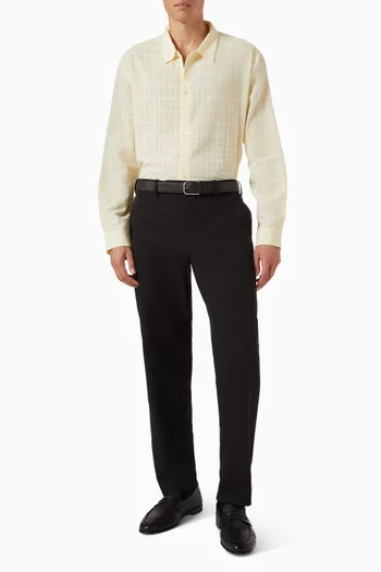 Straight-leg Pants in Cotton Blend