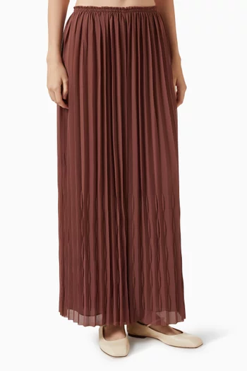 Pleated Wide-leg Pants in Georgette