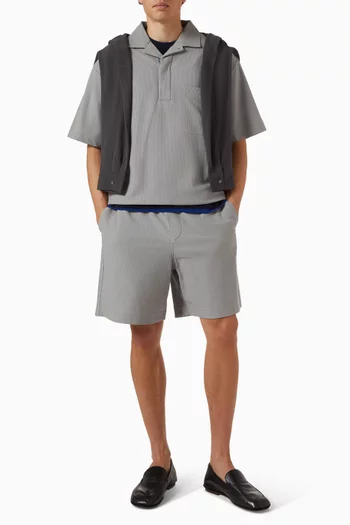 Elastic-waist Shorts in Cotton Piqué