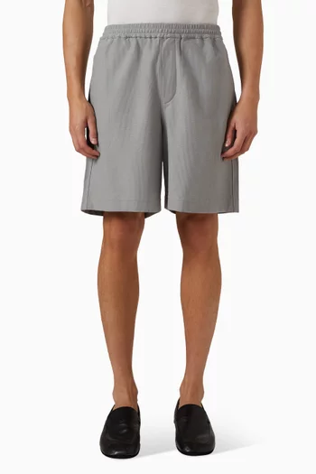 Elastic-waist Shorts in Cotton Piqué