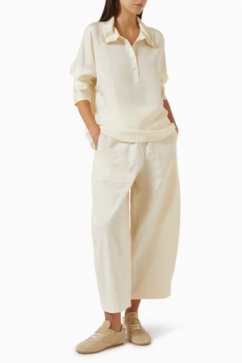 Studded Funnel-neck Shirt in Lyocell-blend