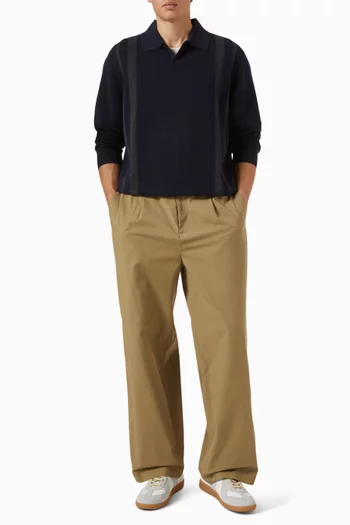 Striped Polo Shirt in Merino Wool