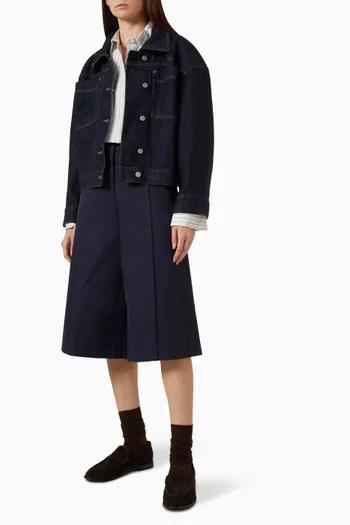 Funnel-neck Jacket in Denim