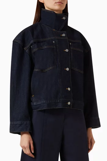 Funnel-neck Jacket in Denim