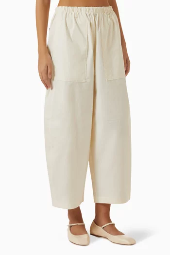 Barrel-leg Utility Pants in Cotton
