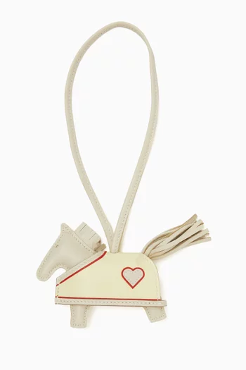 Unused Rodeo PM Robéo Heart Bag Charm in Leather