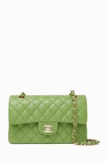 Double Flap Shoulder Bag in Quilted Caviar Leather