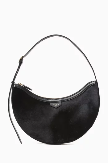 Small Demi Lune Shoulder Bag in Haircalf Leather