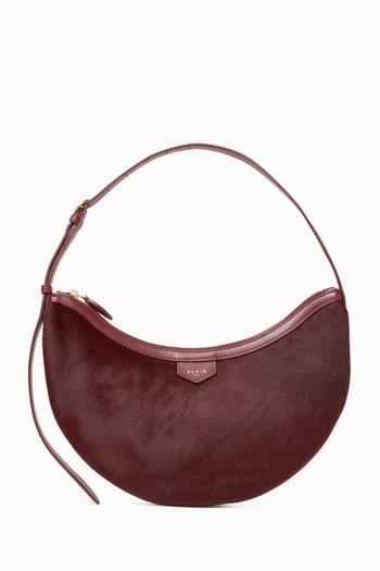 Small Demi Lune Shoulder Bag in Haircalf Leather