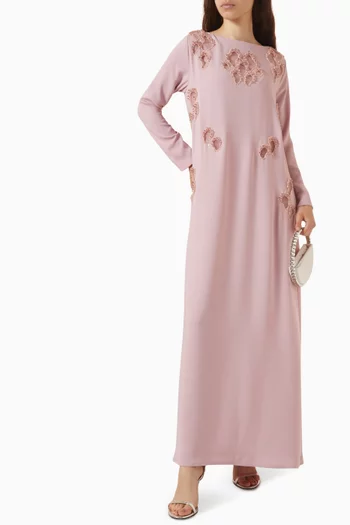 Embellished Kaftan in Crepe