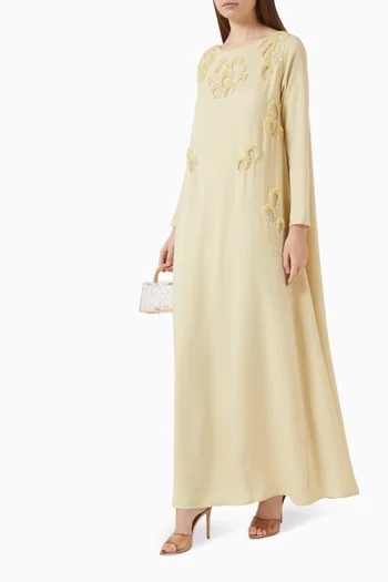 Embellished Kaftan in Crepe