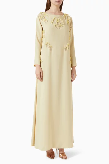 Embellished Kaftan in Crepe