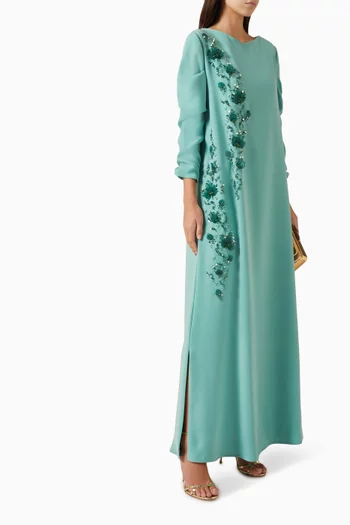 Embellished Kaftan in Crepe