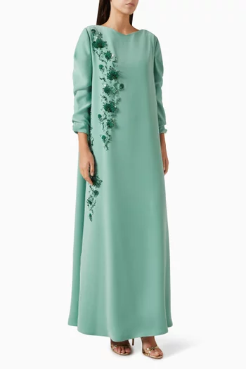 Embellished Kaftan in Crepe