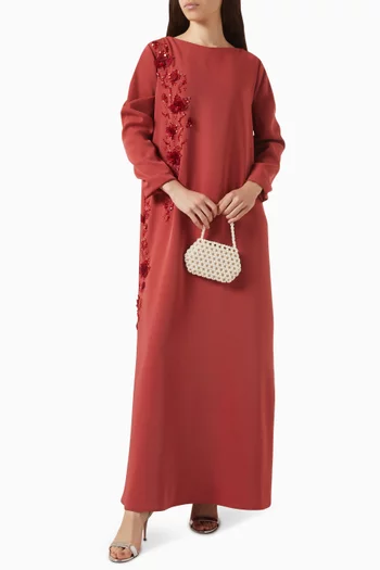 Embellished Kaftan in Crepe