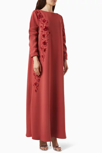 Embellished Kaftan in Crepe