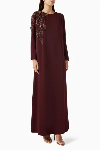 Embellished Kaftan in Crepe