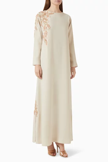 Embellished Kaftan in Crepe