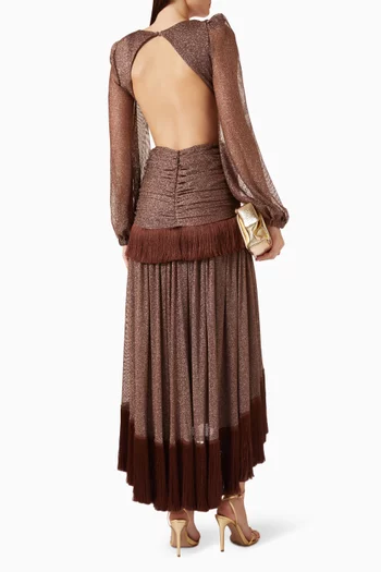Alicia Fringe Dress in Tulle