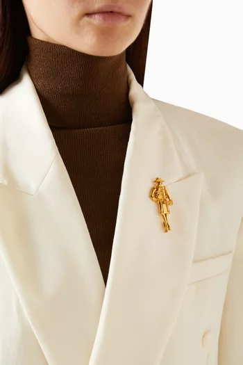 Coco Mademoiselle Pin Brooch in Gold-plated Metal