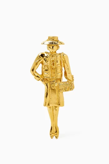 Coco Mademoiselle Pin Brooch in Gold-plated Metal