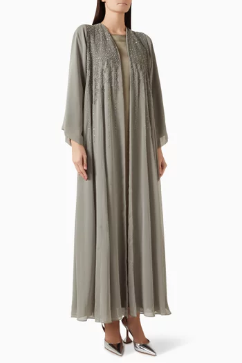 Embellished Abaya Set in Chiffon
