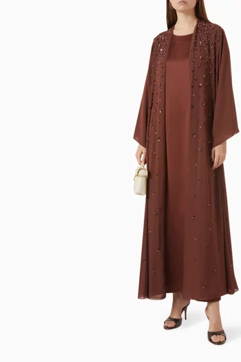 Embellished Abaya Set in Chiffon
