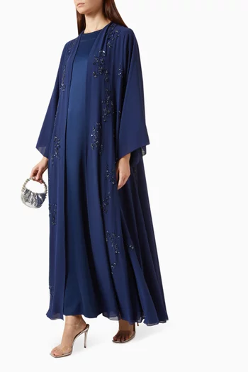Embellished Abaya Set in Chiffon