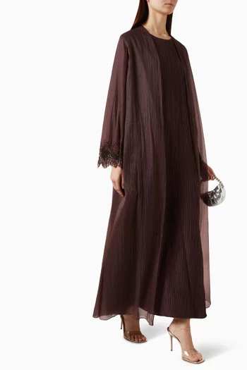 Embellished Abaya Set in Organza