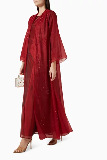 Embellished Abaya Set in Organza