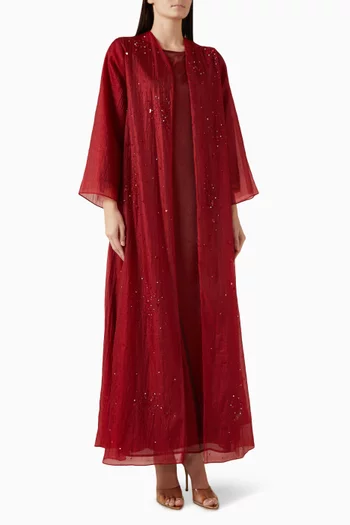 Embellished Abaya Set in Organza