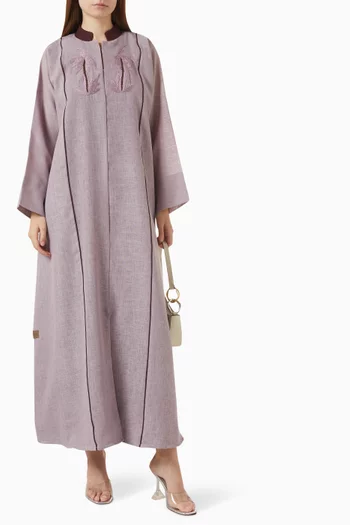 3D Thread Embroidered Abaya