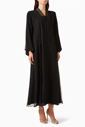 Lace-trim Abaya