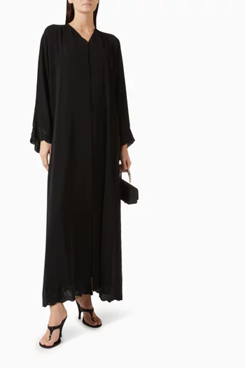 Embroidered Abaya in Nada