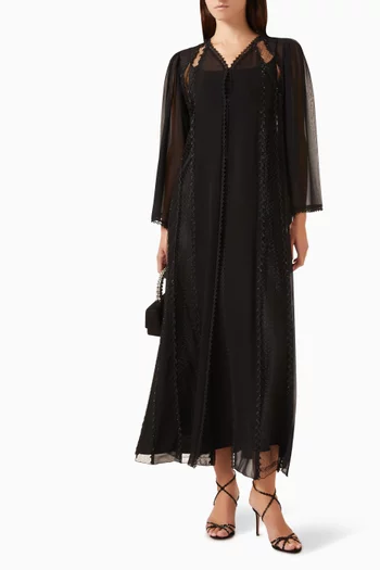 Embroidered Tulle-panel Abaya