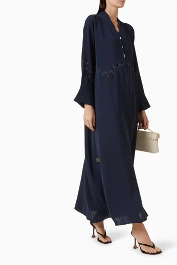 Embroidered Abaya in Nada