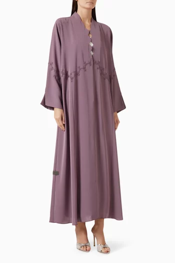 Embroidered Abaya in Nada